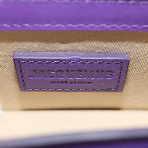 JACQUEMUS Mini Hand Bag Leather 2way Purple Gold Auth 128506M