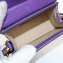 JACQUEMUS Mini Hand Bag Leather 2way Purple Gold Auth 128506M-12