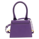 JACQUEMUS Mini Hand Bag Leather 2way Purple Gold Auth 128506M-2