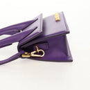 JACQUEMUS Mini Hand Bag Leather 2way Purple Gold Auth 128506M-3