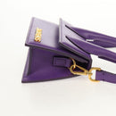 JACQUEMUS Mini Hand Bag Leather 2way Purple Gold Auth 128506M-4