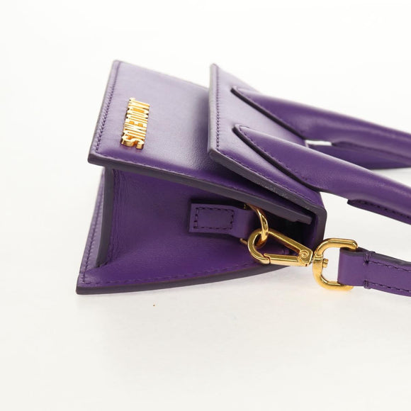 JACQUEMUS Mini Hand Bag Leather 2way Purple Gold Auth 128506M