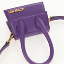 JACQUEMUS Mini Hand Bag Leather 2way Purple Gold Auth 128506M-6