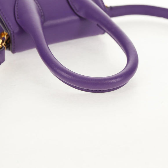 JACQUEMUS Mini Hand Bag Leather 2way Purple Gold Auth 128506M