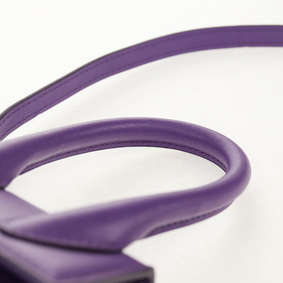 JACQUEMUS Mini Hand Bag Leather 2way Purple Gold Auth 128506M