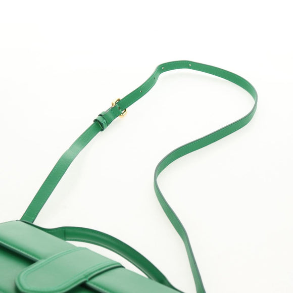 JACQUEMUS Hand Bag Leather 2way Green Gold Auth 128507M