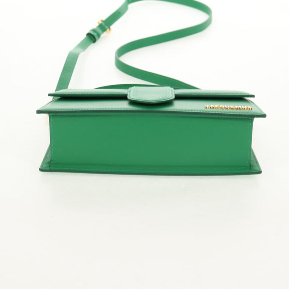 JACQUEMUS Hand Bag Leather 2way Green Gold Auth 128507M