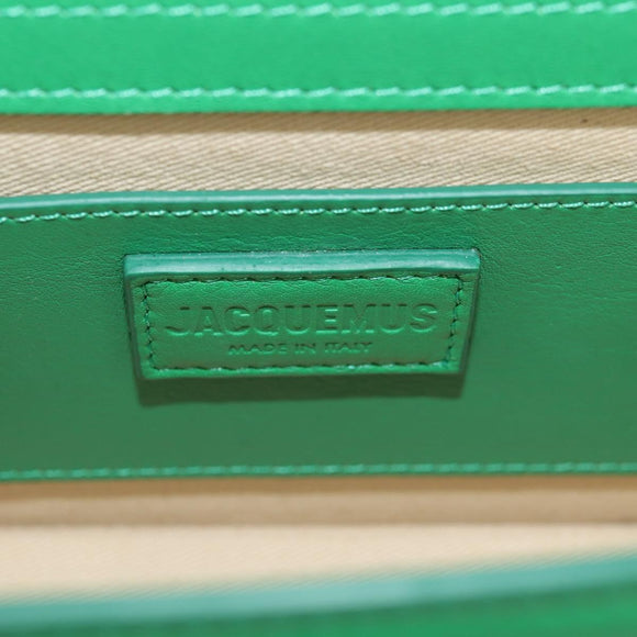 JACQUEMUS Hand Bag Leather 2way Green Gold Auth 128507M