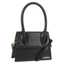 JACQUEMUS Hand Bag Leather 2way Black Gold Auth 128508M-1