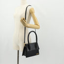 JACQUEMUS Hand Bag Leather 2way Black Gold Auth 128508M-26