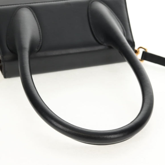 JACQUEMUS Hand Bag Leather 2way Black Gold Auth 128508M
