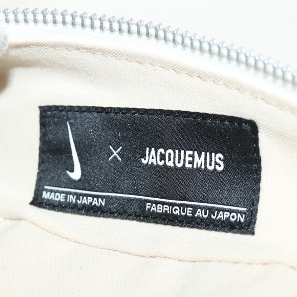 JACQUEMUS × NIKE Hand Bag Leather White Silver Auth 128509M