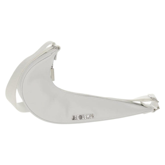 JACQUEMUS × NIKE Hand Bag Leather White Silver Auth 128509M