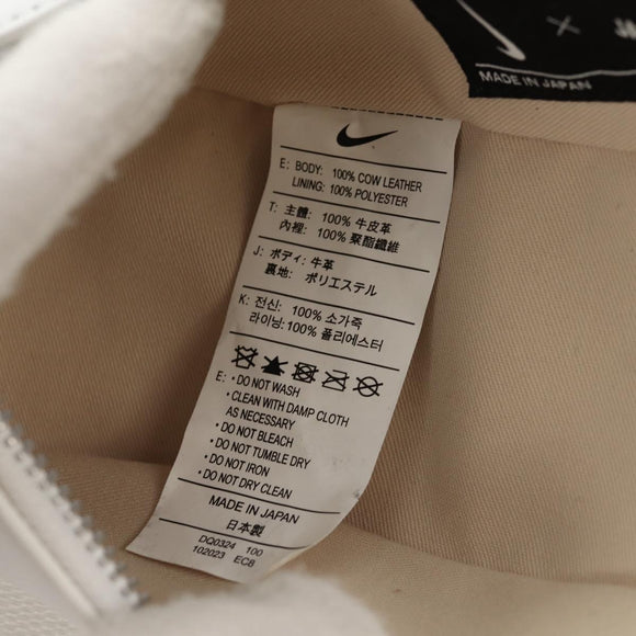 JACQUEMUS × NIKE Hand Bag Leather White Silver Auth 128509M