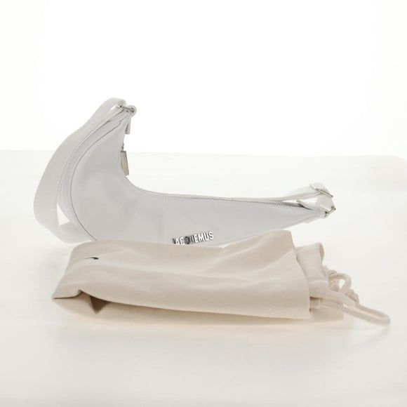 JACQUEMUS × NIKE Hand Bag Leather White Silver Auth 128509M