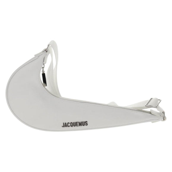 JACQUEMUS × NIKE Hand Bag Leather White Silver Auth 128509M