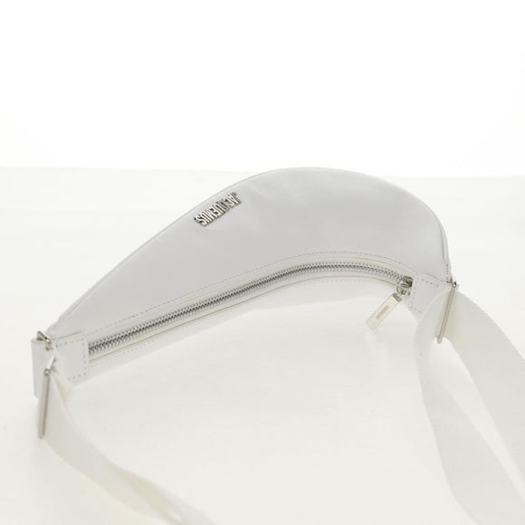 JACQUEMUS × NIKE Hand Bag Leather White Silver Auth 128509M