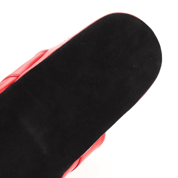 LOUIS VUITTON LVxSupreme Hugh Slipper Leather 10 Red LV Auth 128510M