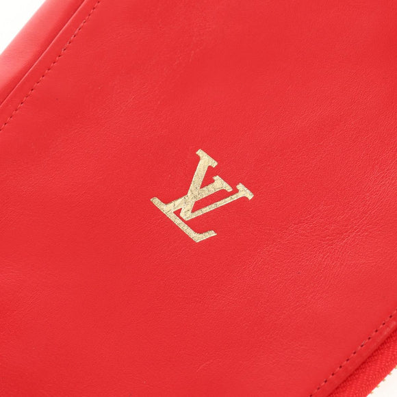 LOUIS VUITTON LVxSupreme Hugh Slipper Leather 10 Red LV Auth 128510M