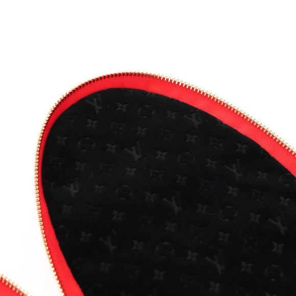 LOUIS VUITTON LVxSupreme Hugh Slipper Leather 10 Red LV Auth 128510M