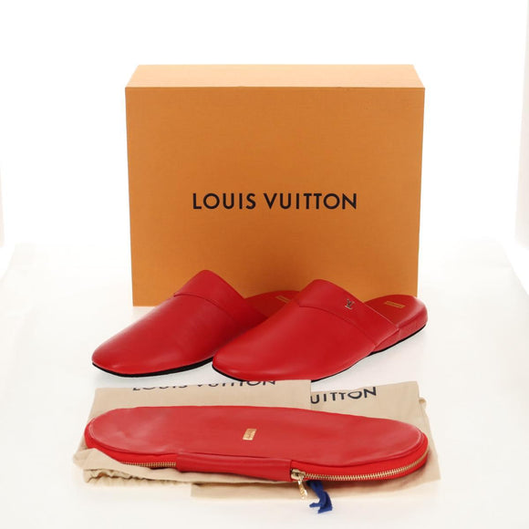 LOUIS VUITTON LVxSupreme Hugh Slipper Leather 10 Red LV Auth 128510M