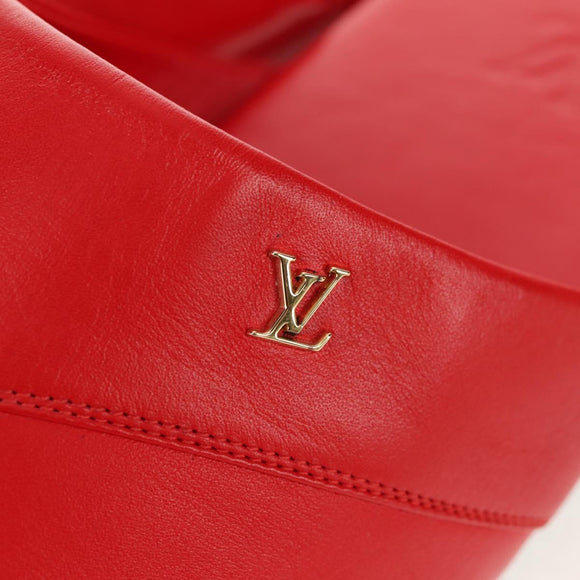 LOUIS VUITTON LVxSupreme Hugh Slipper Leather 10 Red LV Auth 128510M