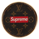 LOUIS VUITTON Monogram LVxSupreme Brooch Pin 2 Set Red LV Auth 128511SAM-2