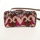 PRADA Flower Canapa PM Hand Bag Canvas 2way Purple Gold Auth 128519M-6