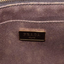 PRADA Flower Canapa PM Hand Bag Canvas 2way Purple Gold Auth 128519M-24