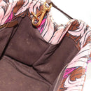 PRADA Flower Canapa PM Hand Bag Canvas 2way Purple Gold Auth 128519M-25