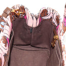 PRADA Flower Canapa PM Hand Bag Canvas 2way Purple Gold Auth 128519M-26