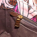 PRADA Flower Canapa PM Hand Bag Canvas 2way Purple Gold Auth 128519M-27