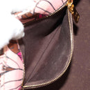 PRADA Flower Canapa PM Hand Bag Canvas 2way Purple Gold Auth 128519M-28