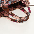 PRADA Flower Canapa PM Hand Bag Canvas 2way Purple Gold Auth 128519M-7