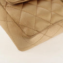 CHANEL Chain Matelasse Shoulder Bag Satin Gold CC Auth 128521M-16