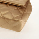 CHANEL Chain Matelasse Shoulder Bag Satin Gold CC Auth 128521M-17