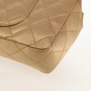 CHANEL Chain Matelasse Shoulder Bag Satin Gold CC Auth 128521M-19