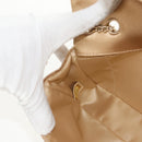 CHANEL Chain Matelasse Shoulder Bag Satin Gold CC Auth 128521M-25