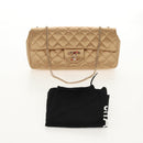CHANEL Chain Matelasse Shoulder Bag Satin Gold CC Auth 128521M-12