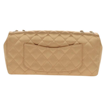 CHANEL Chain Matelasse Shoulder Bag Satin Gold CC Auth 128521M - 0
