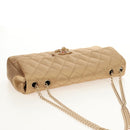 CHANEL Chain Matelasse Shoulder Bag Satin Gold CC Auth 128521M-6