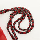 CHANEL Wild Stitch Chain Shoulder Bag Leather Red CC Auth 128522M-10