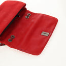 CHANEL Wild Stitch Chain Shoulder Bag Leather Red CC Auth 128522M-18