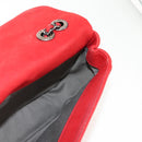 CHANEL Wild Stitch Chain Shoulder Bag Leather Red CC Auth 128522M-22