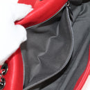 CHANEL Wild Stitch Chain Shoulder Bag Leather Red CC Auth 128522M-24