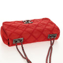 CHANEL Wild Stitch Chain Shoulder Bag Leather Red CC Auth 128522M-7