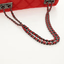 CHANEL Wild Stitch Chain Shoulder Bag Leather Red CC Auth 128522M-8