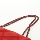 CHANEL Wild Stitch Chain Shoulder Bag Leather Red CC Auth 128522M-9