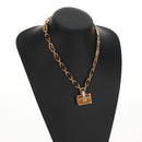 LOUIS VUITTON Petite Malle Necklace Bag Motif metal Gold M62814 LV Auth 128529M-13