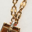 LOUIS VUITTON Petite Malle Necklace Bag Motif metal Gold M62814 LV Auth 128529M-4